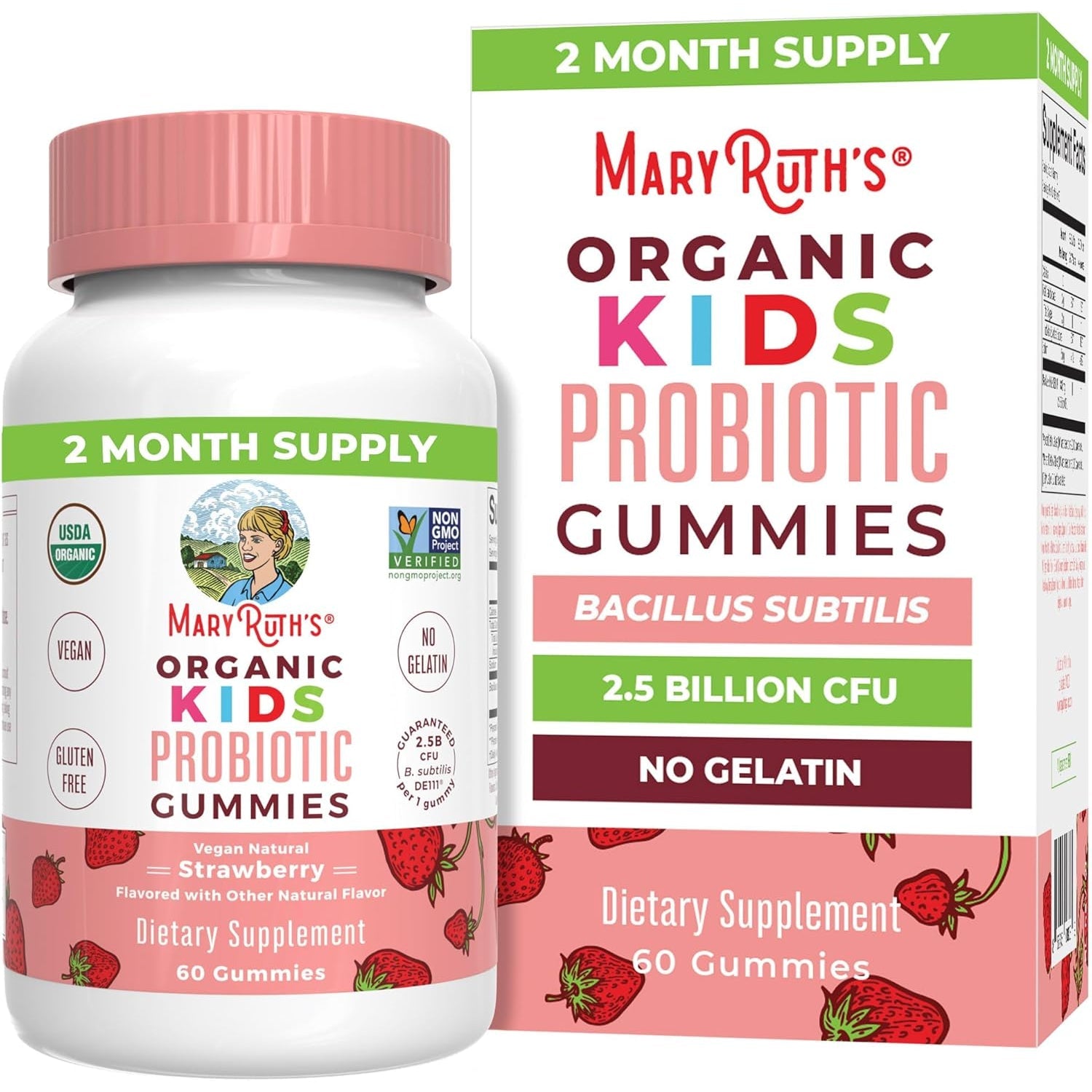 Maryruth Organics Kids Probiotics for Digestive Health | USDA Probiotic Gummies | 2 Month Supply | Kids Probiotics | Immune Support | Gut Health Supplement | Vegan | Non-Gmo | Gluten Free | 60 Count