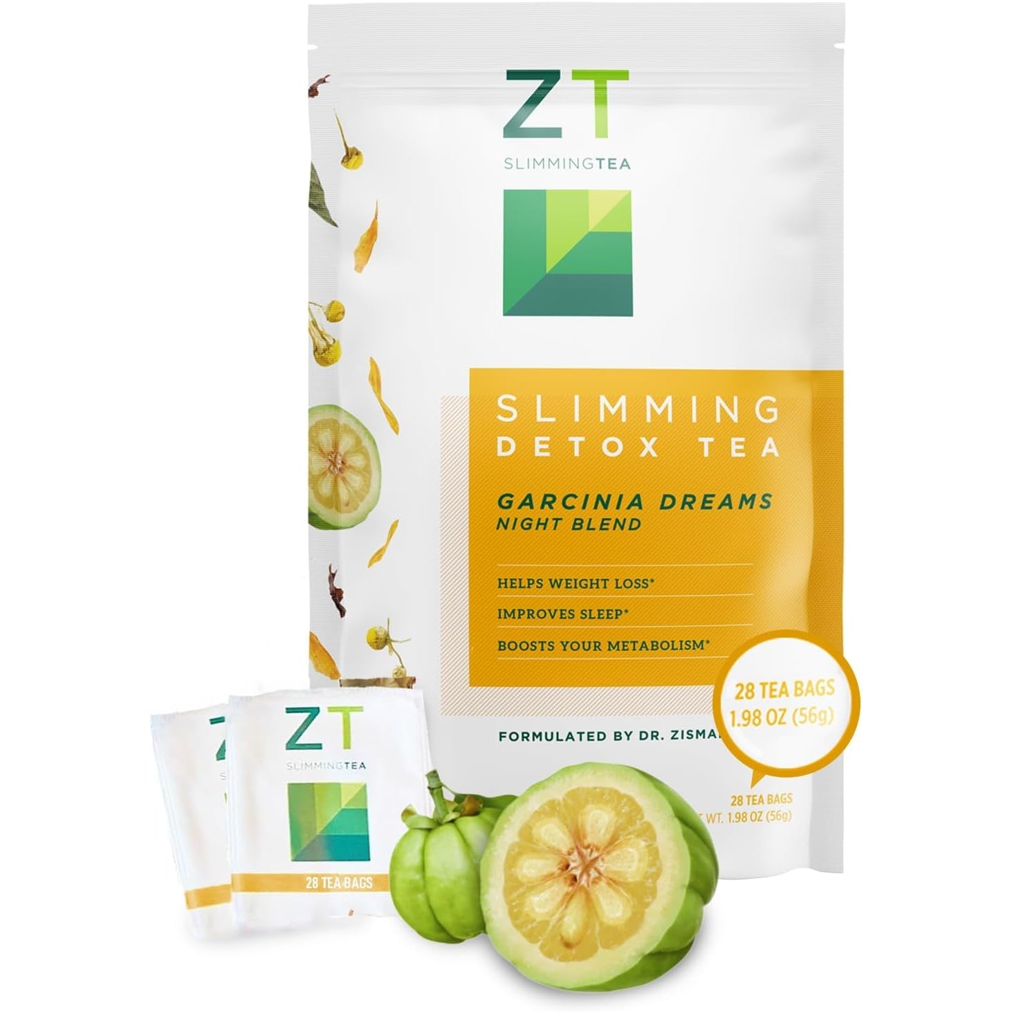 Dr. Zisman ZT Slimming Detox Tea - Garcinia Dreams Night Blend Weight Loss Tea - Muscle Tension - Enhanced Digestion, Healthy Rest While Burning Calories (28 Tea Bags)