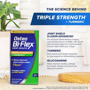 Osteo Bi-Flex Triple Strength Glucosamine Supplement with Turmeric Extract, Improve Joint Function, Antioxidant Power, 80 Coated Tablets