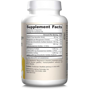Jarrow Formulas Glucosamine + Chondroitin - 240 Capsules - Nutrient Support - Dietary Supplement for Joint Health - with Vitamin C & Manganese - 60 Servings