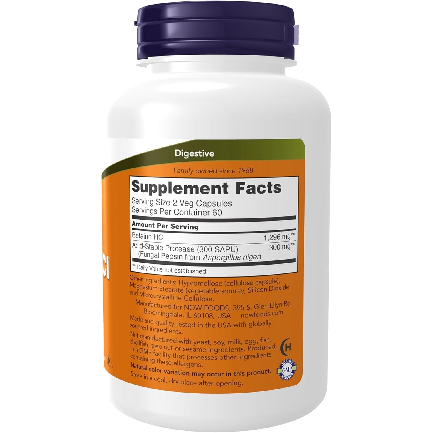 NOW Foods Supplements, Betaine Hcl 648 Mg, Vegetarian Formula, Digestive Support*, 120 Veg Capsules