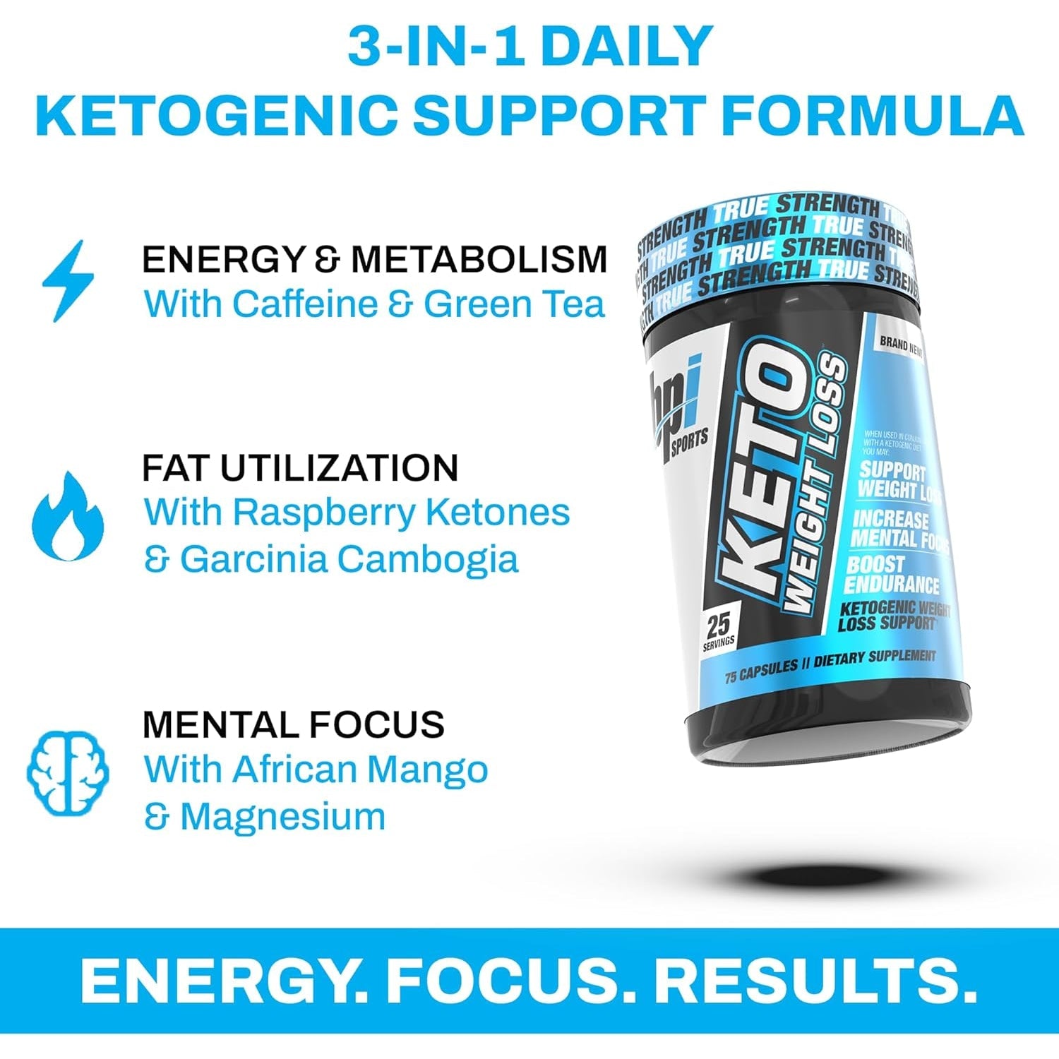 BPI Sports Keto Weight Loss Elite – Burn Fat for Fuel, Control Appetite, Increased Energy, & Mental Focus – Keto Diet Fat Burners for Women & Men – 25 Servings