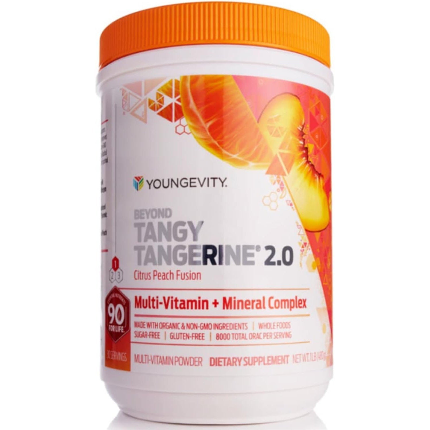 Youngevity beyond Tangy Tangerine 2.0 Citrus Peach Fusion Multi-Vitamin & Mineral Complex - Made with Natural & Whole Foods | 8,000 ORAC