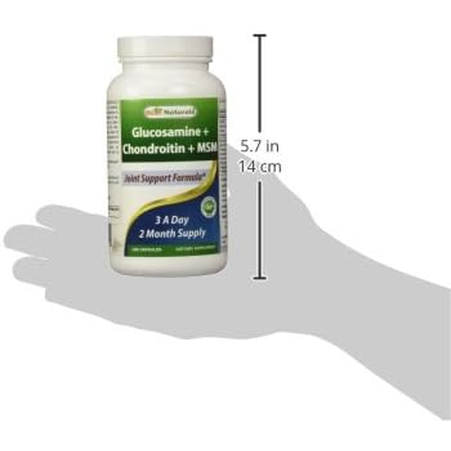 Best Naturals Glucosamine Chondroitin and MSM (Non-Gmo) - Promotes Joint Health - 180 Count