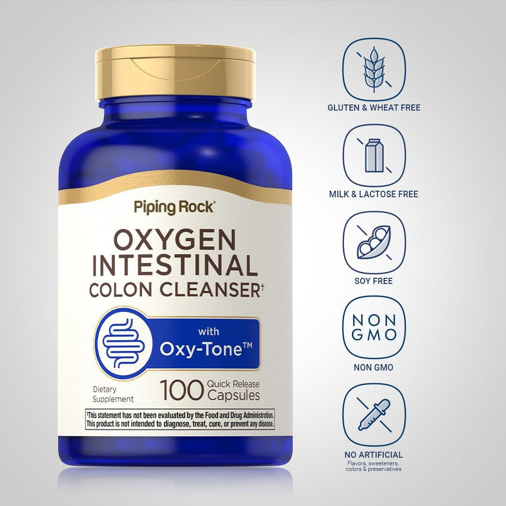 Piping Rock Colon Cleanse | 100 Capsules | Oxy-Tone Oxygen Intestinal Cleanser | Non-Gmo, Gluten Free Supplement