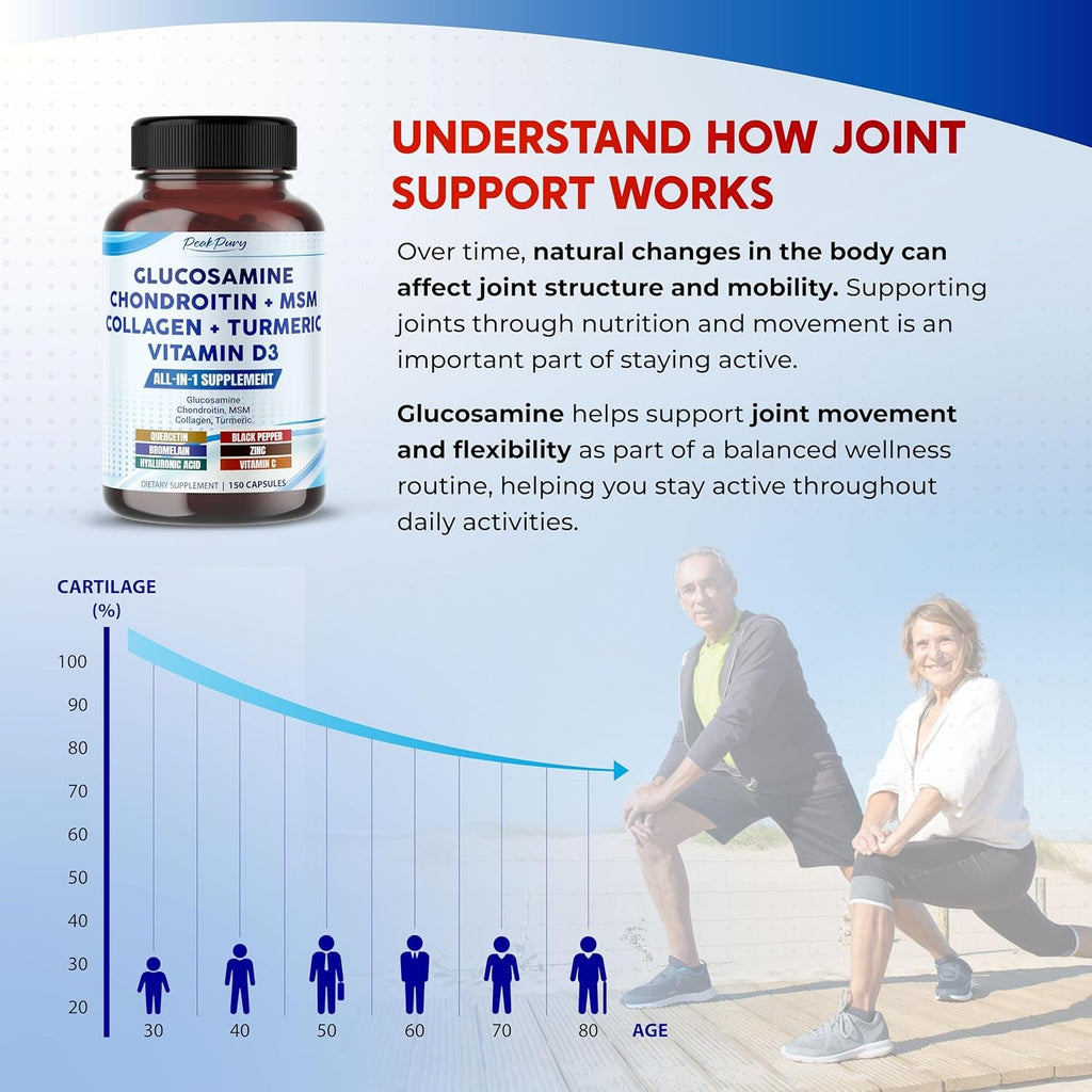 Glucosamine Chondroitin MSM Collagen Turmeric - Joint Health Support