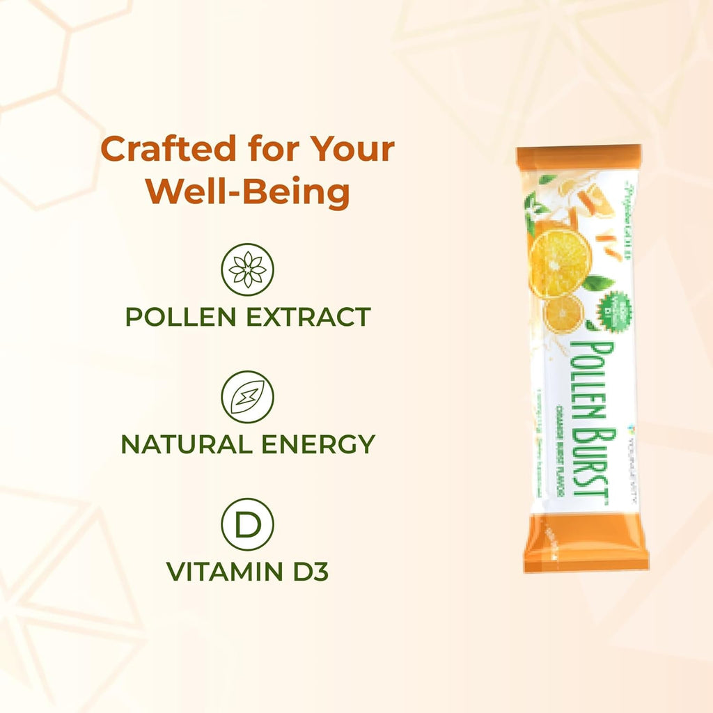 Youngevity Projoba Pollen Burst™ - Clean Natural Energy Supplement W/Green Tea, Pollen Extract, Glisodin® - Increase Focus, Brain Boost, Endurance, Mental Clarity (30 Sticks)
