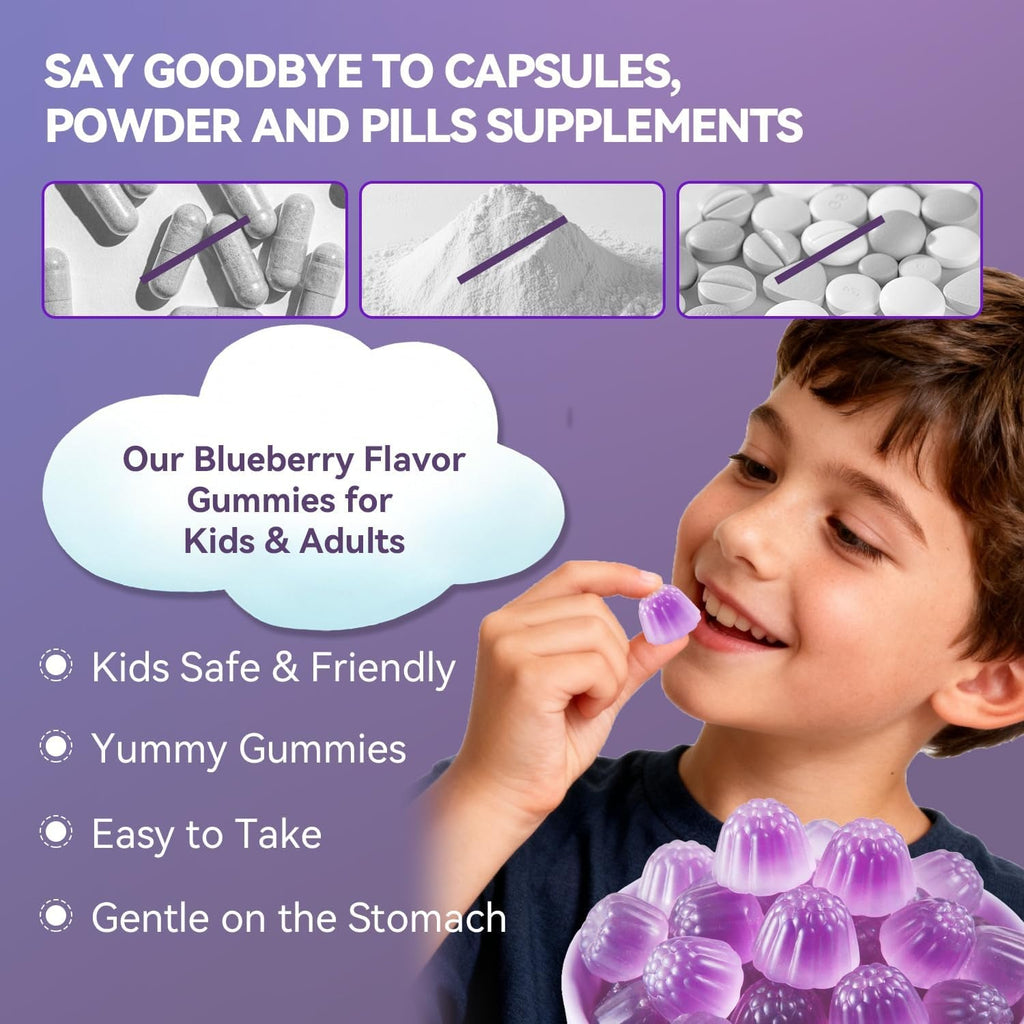 Height Growth Gummies for Kids & Teens - Calcium, Vitamin D3 + K2, Zinc, Magnesium, L-Arginine - Teen Multivitamin Gummies for Children Bone Strength and Immunity - 60 Gummies