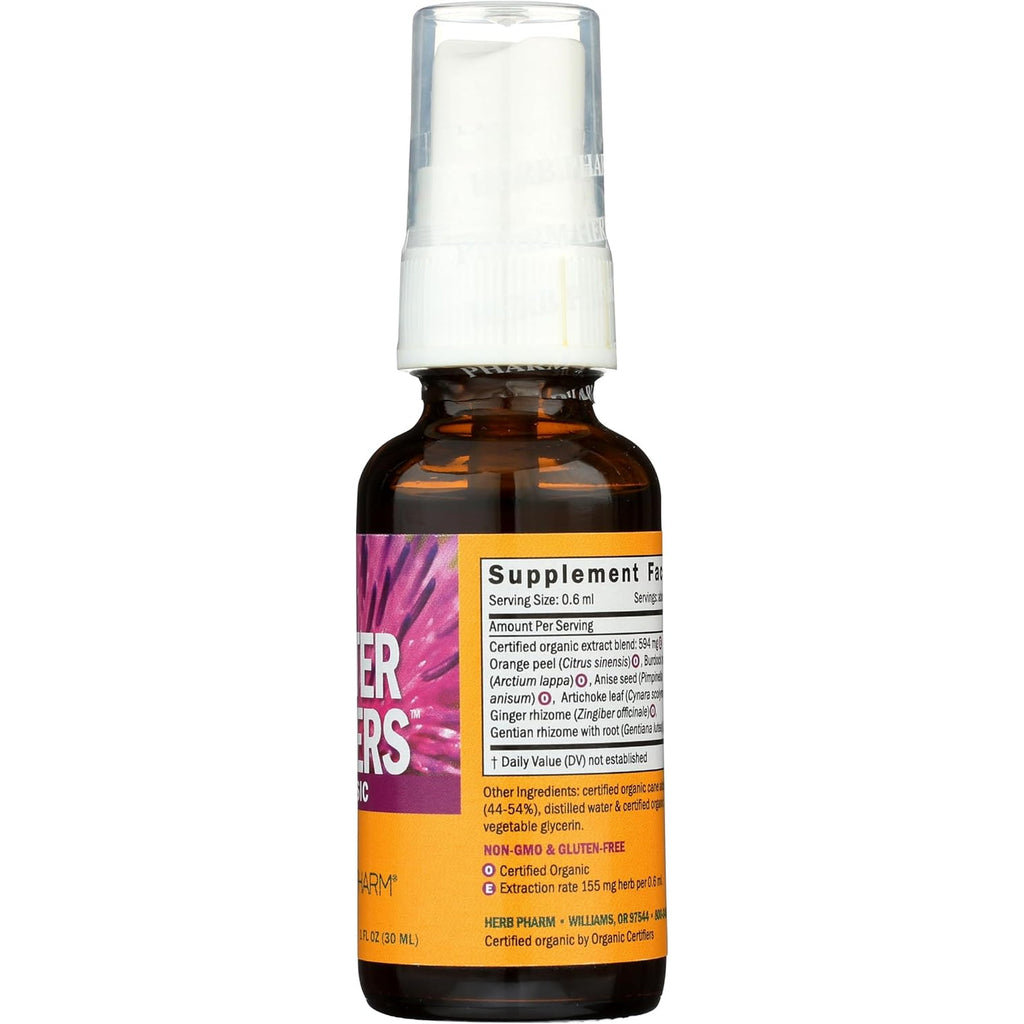 Herb Pharm Better Bitters Certified Organic Digestive Bitters, Classic, 1 Oz