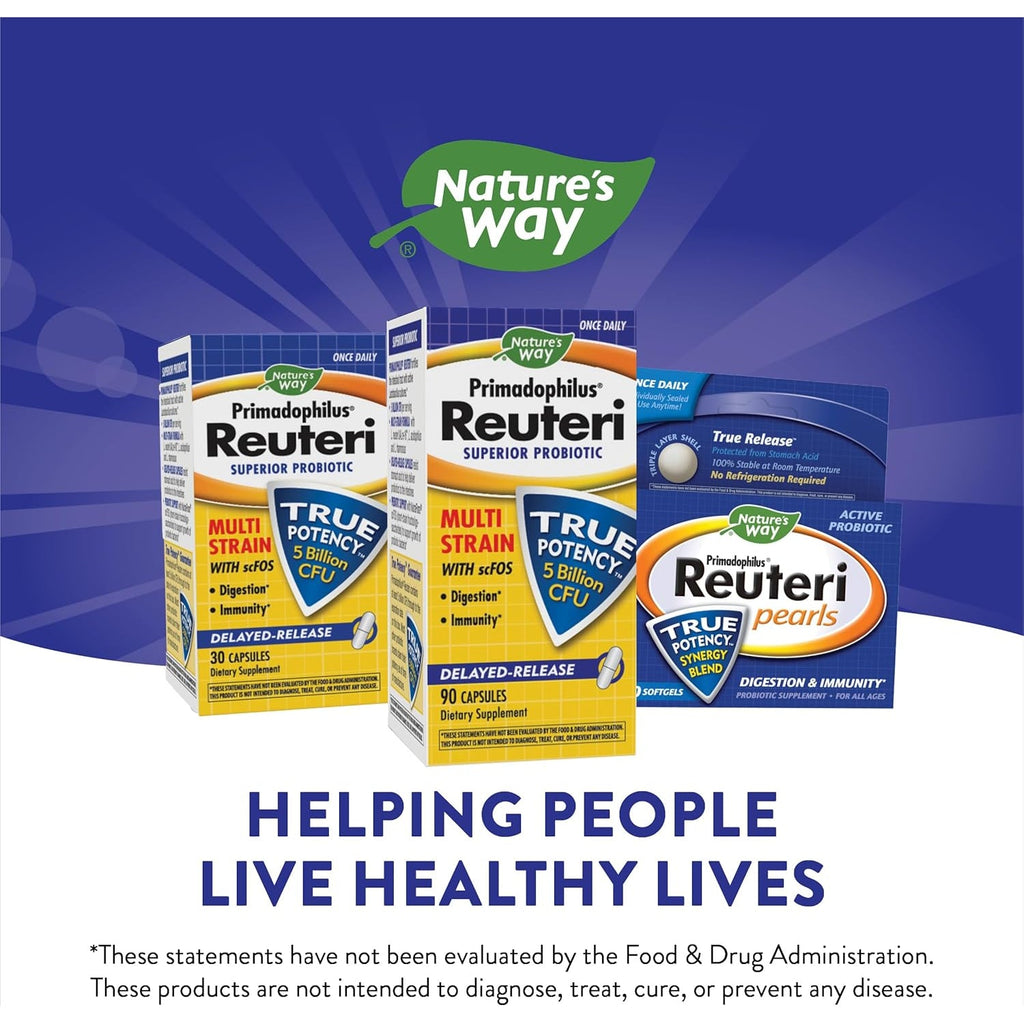 Nature'S Way Primadophilus Reuteri Probiotics, 5 Billion CFU, 90 Capsules