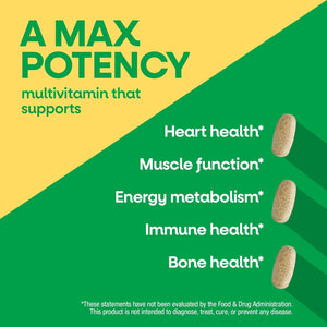 Nature'S Way Alive! Max3 Potency Daily Multivitamin with Iron, High Potency Adult Multivitamins to Support Cellular Energy Metabolism, Heart, and Muscle Function* for Women & Men, 90 Tablets