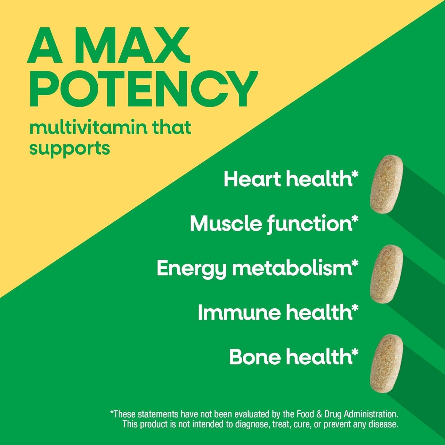 Nature'S Way Alive! Max3 Potency Daily Multivitamin with Iron, High Potency Adult Multivitamins to Support Cellular Energy Metabolism, Heart, and Muscle Function* for Women & Men, 90 Tablets