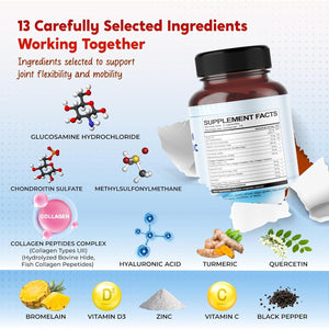 Glucosamine Chondroitin MSM Collagen Turmeric - Joint Health Support