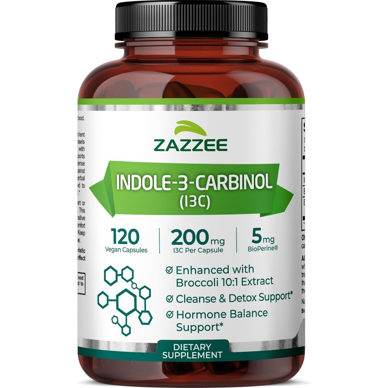Zazzee High Absorption Indole-3-Carbinol (I3C), 200 Mg per Capsule, 120 Vegan Capsules, 4 Month Supply, 5 Mg Bioperine for Enhanced Absorption, 100% Vegetarian, All-Natural and Non-Gmo