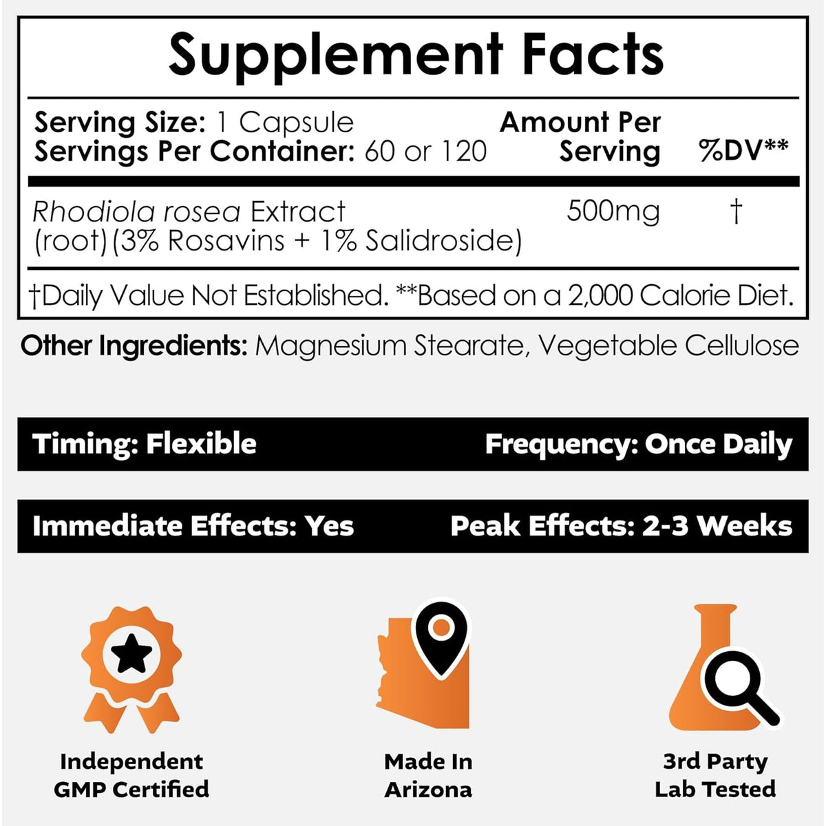 Nootropics Depot Rhodiola Rosea Capsules | 500Mg | 3% Rosavins | 60 Count | Adaptogen Herb | Ayurvedic Supplement | Supports Healthy Stress Levels* | Promotes Brain Health*