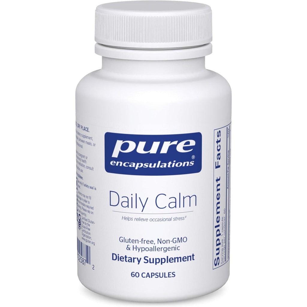 Pure Encapsulations Daily Calm - Vegan Stress & Sleep Support Supplement - Contains Ashwagandha, Saffron, GABA & L-Theanine - Non-Gmo, Soy-Free & Gluten-Free - 60 Capsules