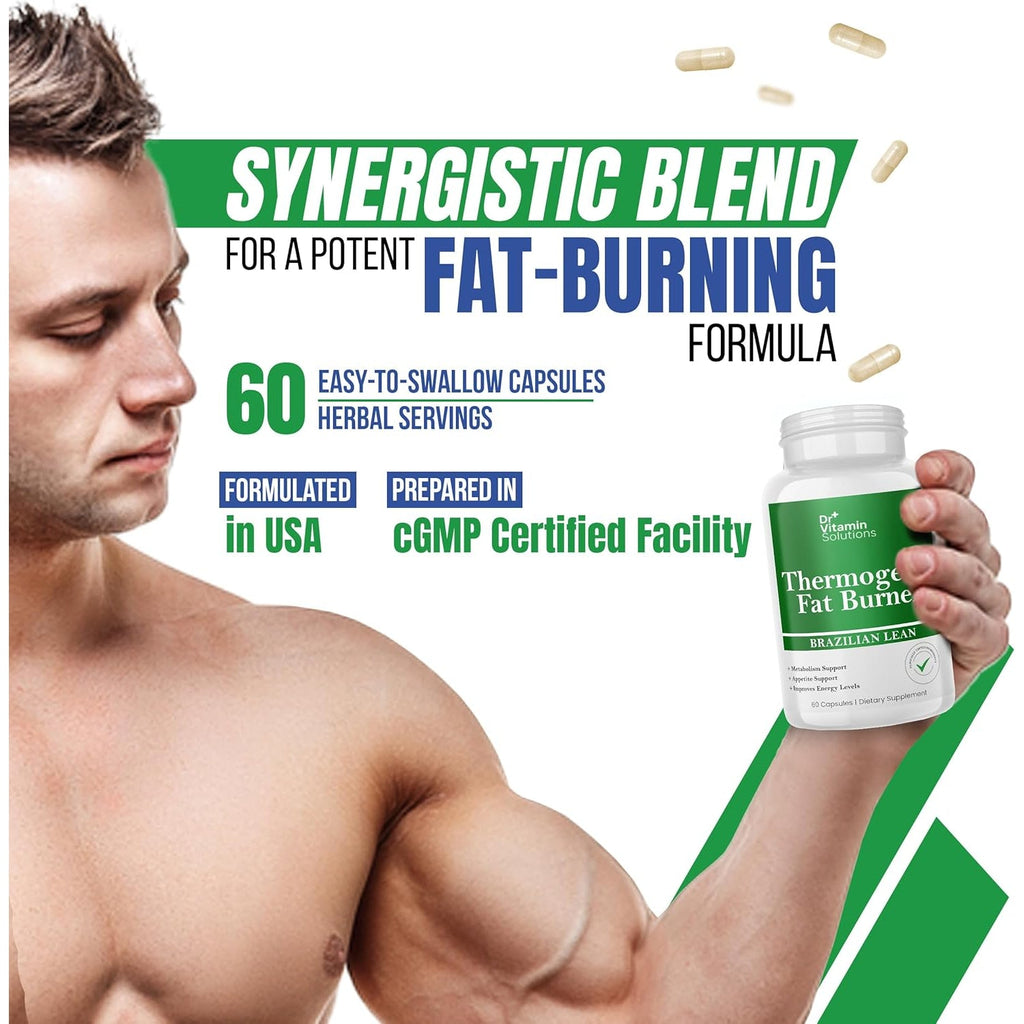 Thermogenic Fat Burner Brazilian Lean, Weight Loss Pills for Women, Waist Trimmer & Supplements for Bloating for Women & Men, 60 Capsules
