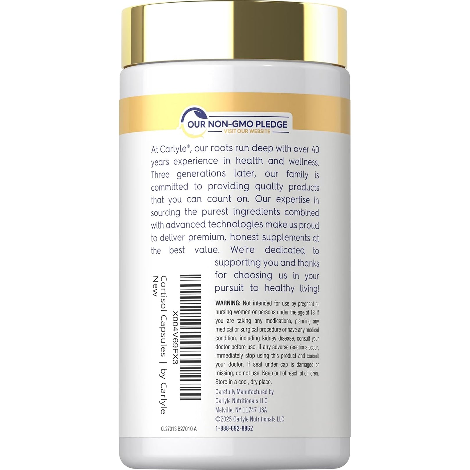 Carlyle Cortisol Supplement | 60 Vegan Capsules | Ashwagandha & Magnesium Complex | Non-Gmo, Gluten Free