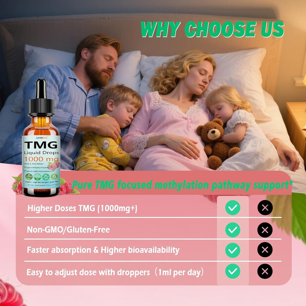 TMG Supplements 1000Mg Liquid, Extra Strength Pure TMG Betaine (Trimethylglycine) for Women Men, Support Homocysteine Balance Heart Brain & Liver Health, Vegan, Non-Gmo, Raspberry Flavor, 30 Servings