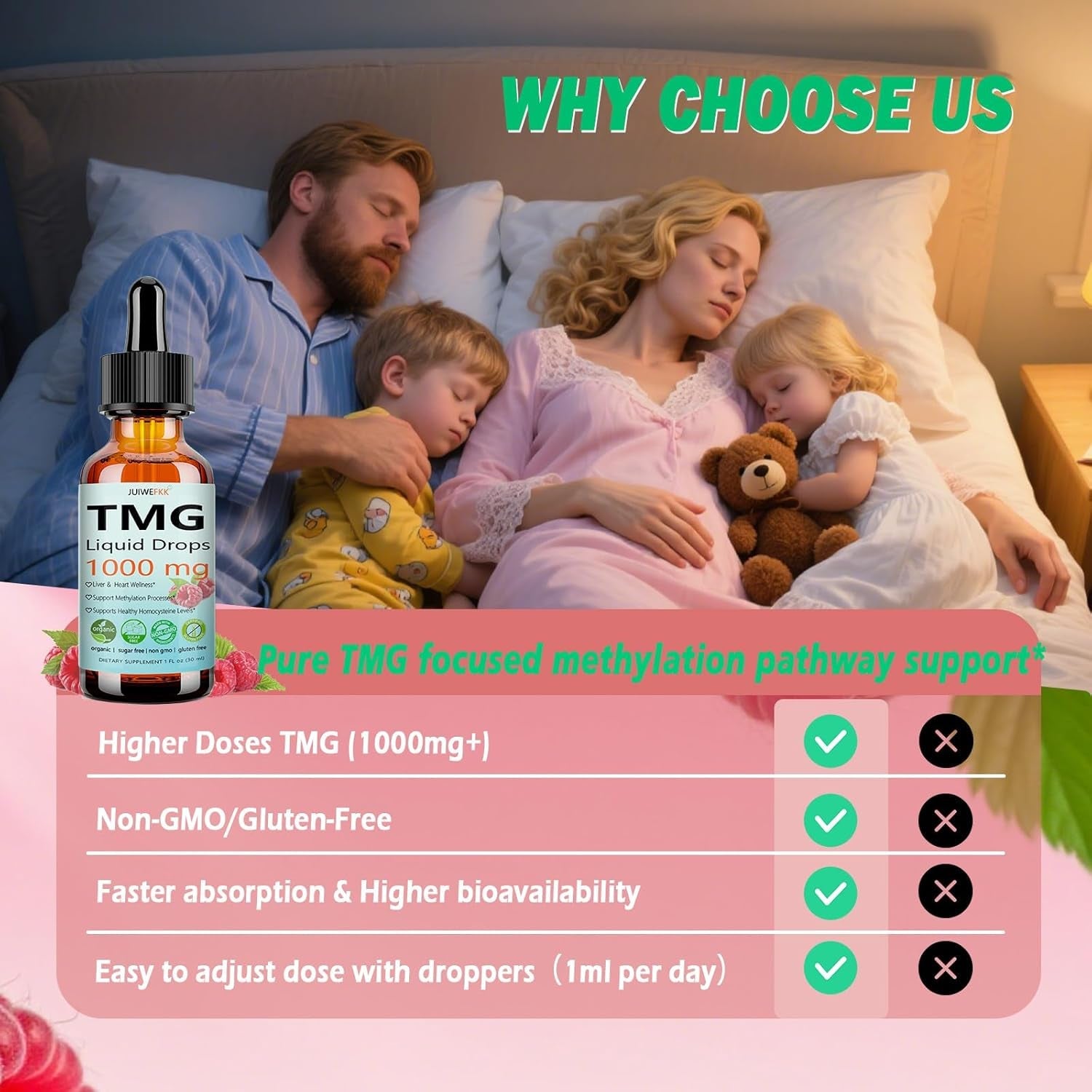 TMG Supplements 1000Mg Liquid, Extra Strength Pure TMG Betaine (Trimethylglycine) for Women Men, Support Homocysteine Balance Heart Brain & Liver Health, Vegan, Non-Gmo, Raspberry Flavor, 30 Servings