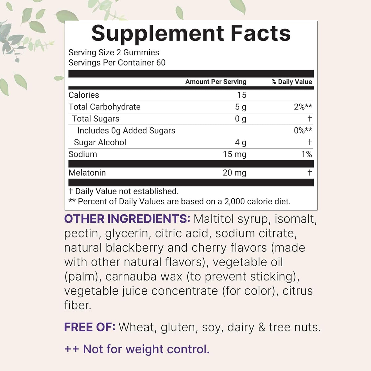 Micro Ingredients Melatonin 20Mg Gummies for Adults, 120 Count | Sleep Aid 10Mg Melatonin per Gummy | Sugar Free Blackberry Cherry Flavor | No Drug + Non-Habit-Forming | Non-Gmo, Gluten Free