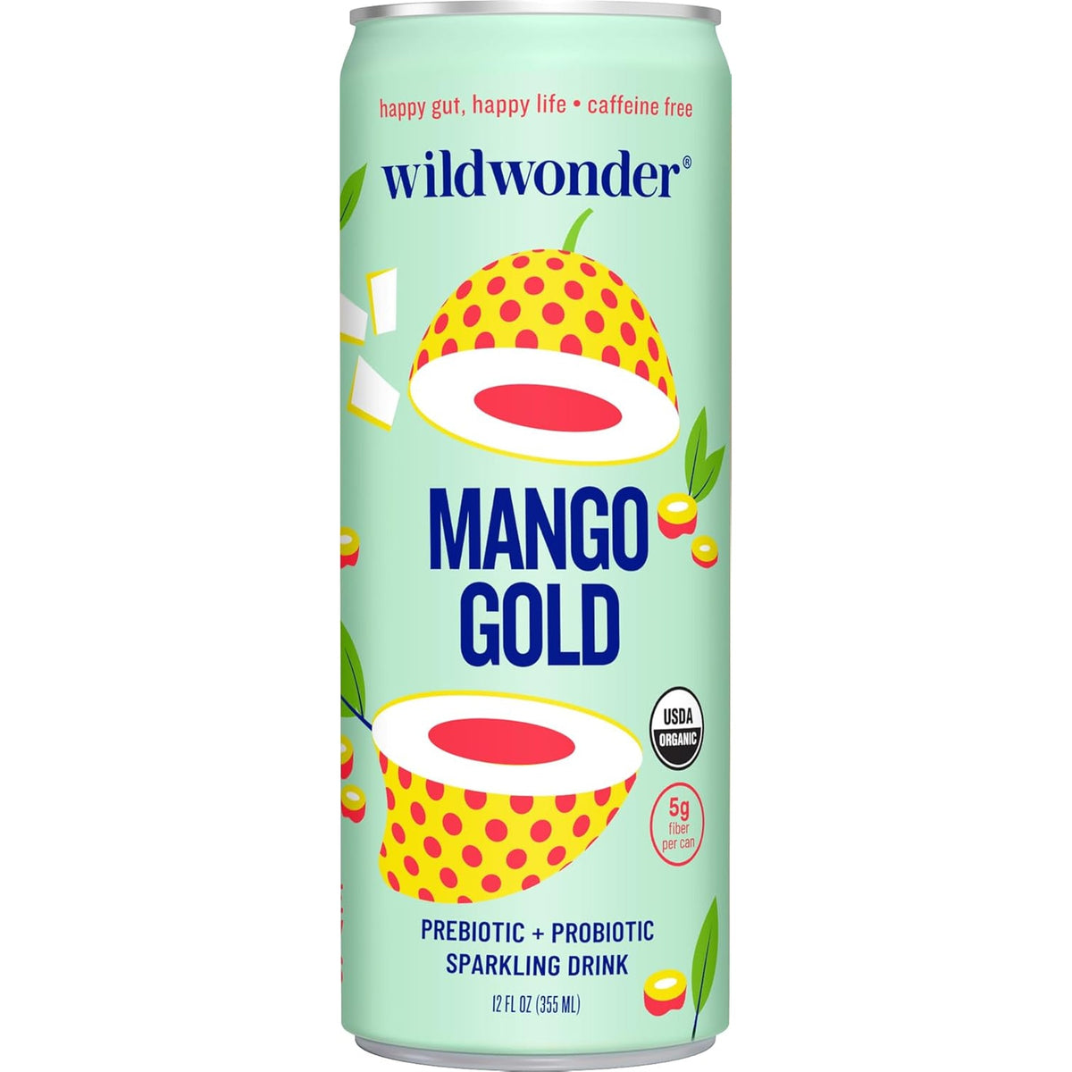 Wild Wonder Organic Mango Turmeric Prebiotic & Probiotic Drink, 12 FZ