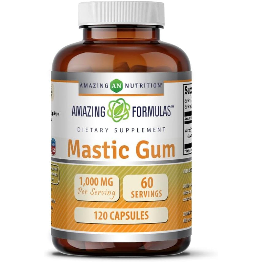 Amazing Formulas Mastic Gum Supplement 1000 Mg per Serving 120 Capsules | Non-Gmo | Gluten Free | Made in USA