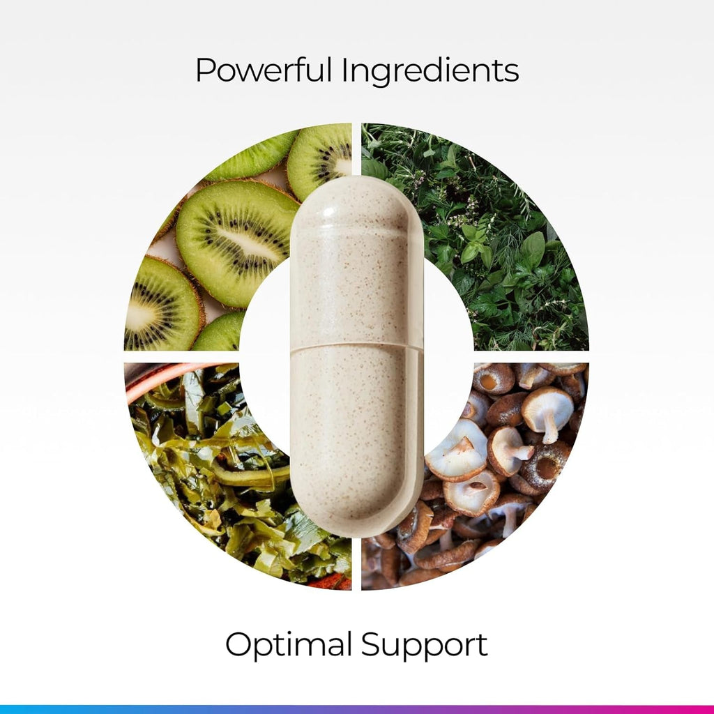 Livingood Daily Thyroid Support Supplement, 16-In-1 Wellness Blend with Adaptogenic Herbs, Iodine, Magnesium and Selenium, Thyroid Support for Women & Men, Vegetarian Capsules, Gluten Free, 60 Count