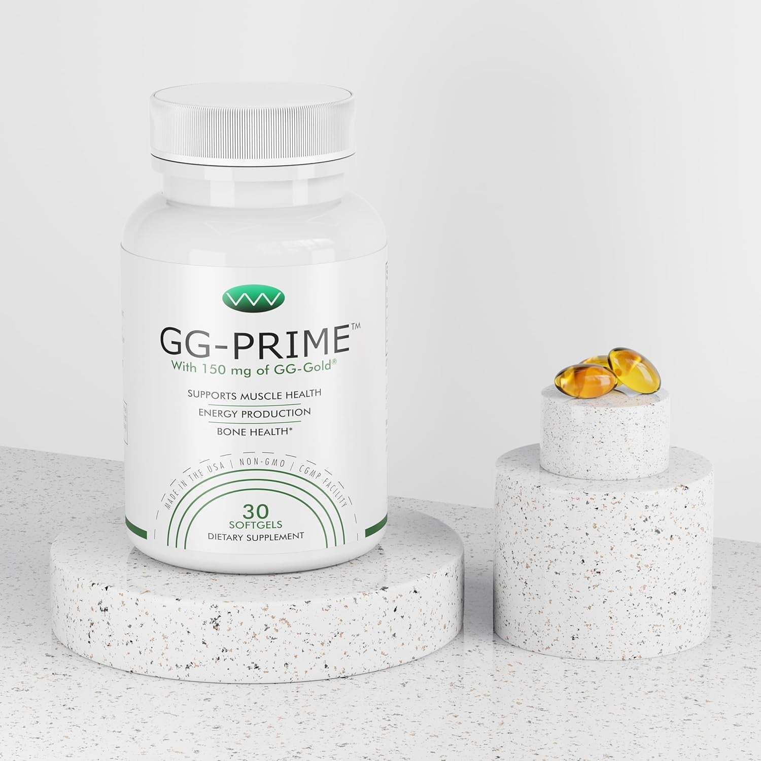 Gg-Prime™ Geranylgeraniol Supplement – 150Mg Gg-Gold® from Annatto – Supports Coq10 Production, Muscle & Bone Health – 30 Softgels