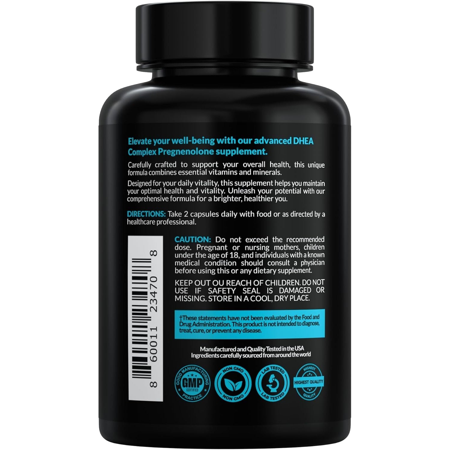 DHEA Micronized 200Mg Complex with Pregnenolone 100Mg Supplement for Men & Women with Ashwagandha, DIM, Magnesium, Boron, Calcium , Zinc, Vitamin D3, C and B6 Hormone Support - Made in USA 90 Capsules
