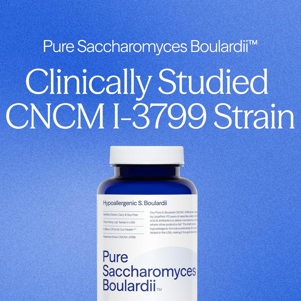 Essential Stacks Saccharomyces Boulardii Probiotics (Non-Gmo & Gluten Free) - 5 Billion Cfus for Gut Health (60 Capsules)