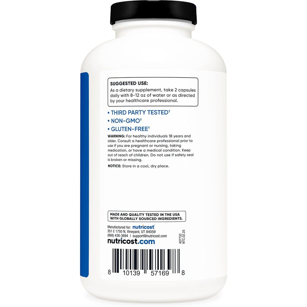 Nutricost BCAA 1000Mg, 500 Capsules (250 Serv), 2:1:1 Branched Chain Amino Acids (500Mg of L-Leucine, 250Mg of L-Isoleucine and L-Valine)