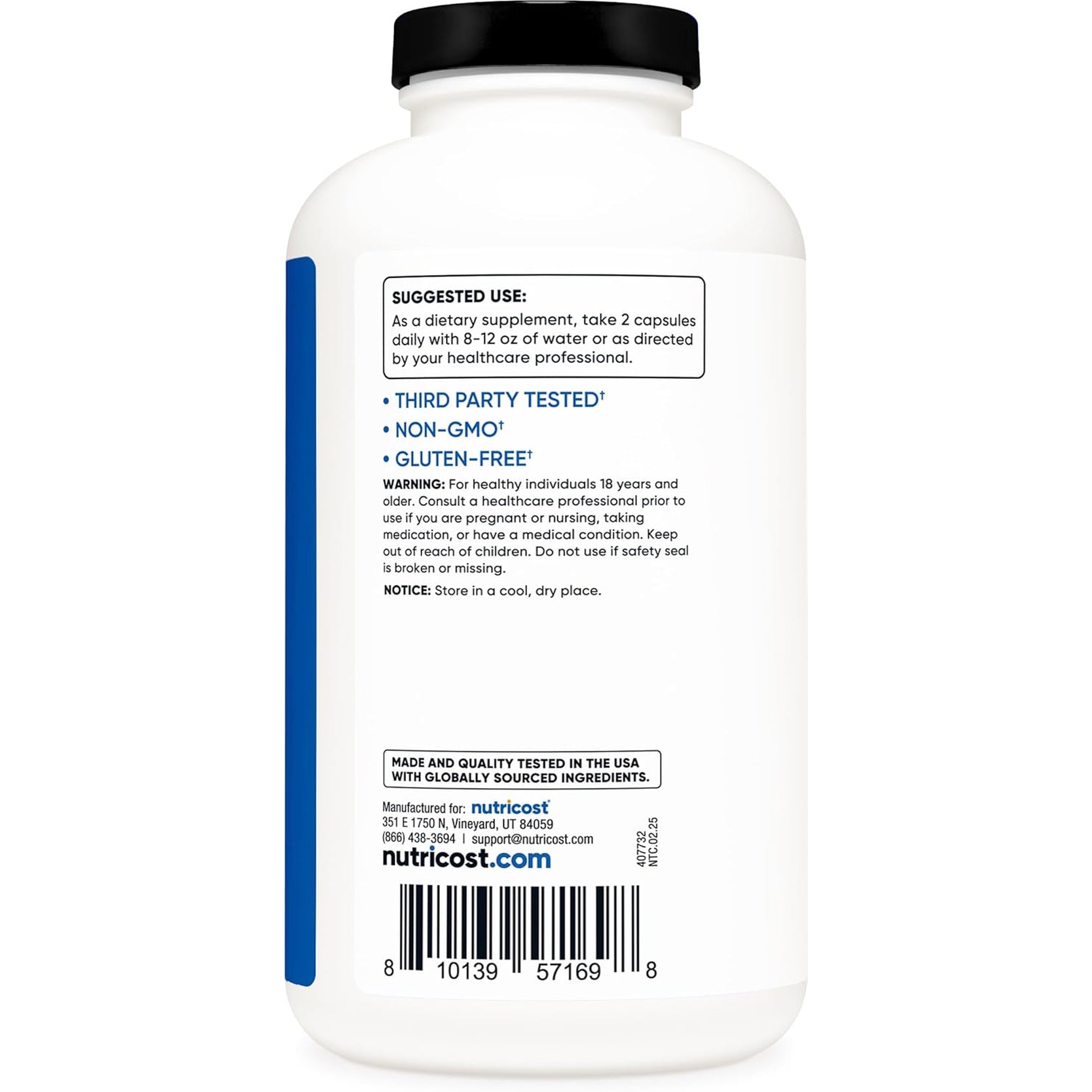 Nutricost BCAA 1000Mg, 500 Capsules (250 Serv), 2:1:1 Branched Chain Amino Acids (500Mg of L-Leucine, 250Mg of L-Isoleucine and L-Valine)