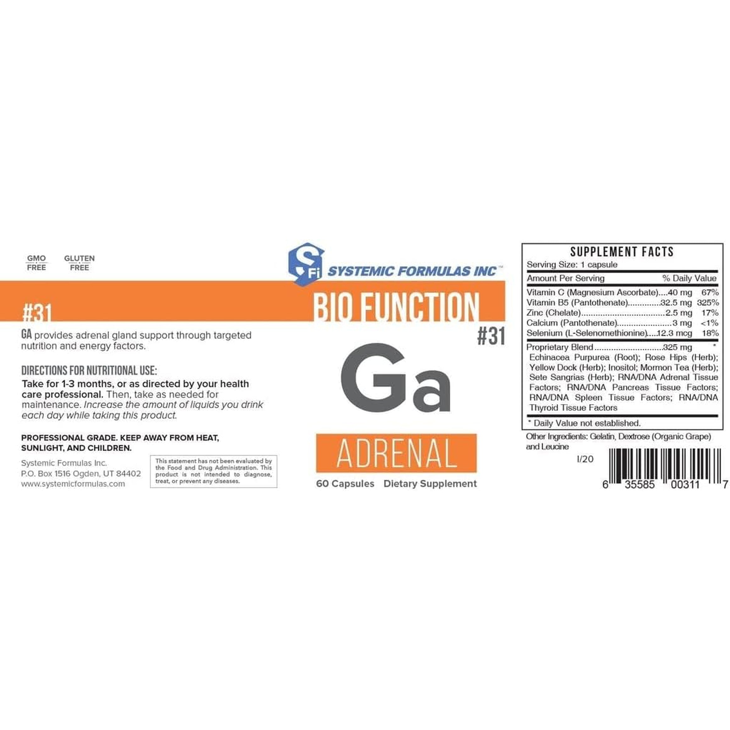 Systemic Formulas: #31 - Ga - Adrenal