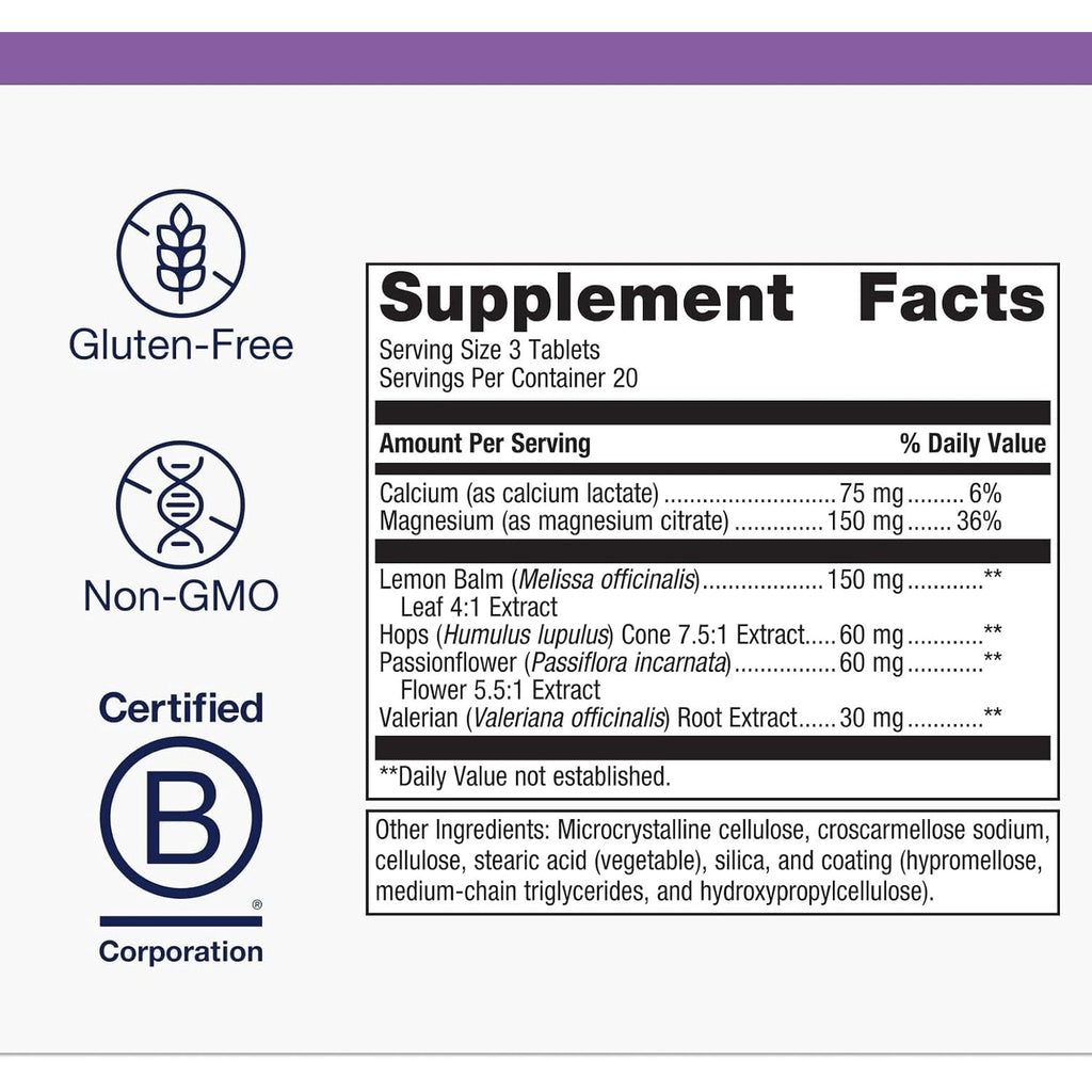 Metagenics Myocalm plus - Muscle Relaxation & Stress Support with Passionflower, Valerian, Lemon Balm, Magnesium & Calcium - Supports Sleep Quality - Non-Gmo, Gluten-Free, Vegetarian - 60 Tablets