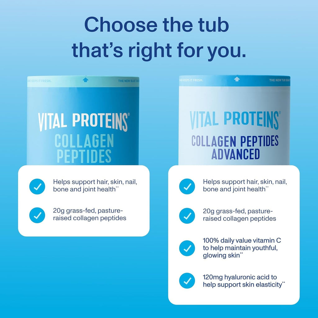 Vital Proteins Collagen Peptides Powder - Supports Hair, Nail, Skin, Bone & Joint Health, Unflavored, Collagen Protein 9.33 OZ