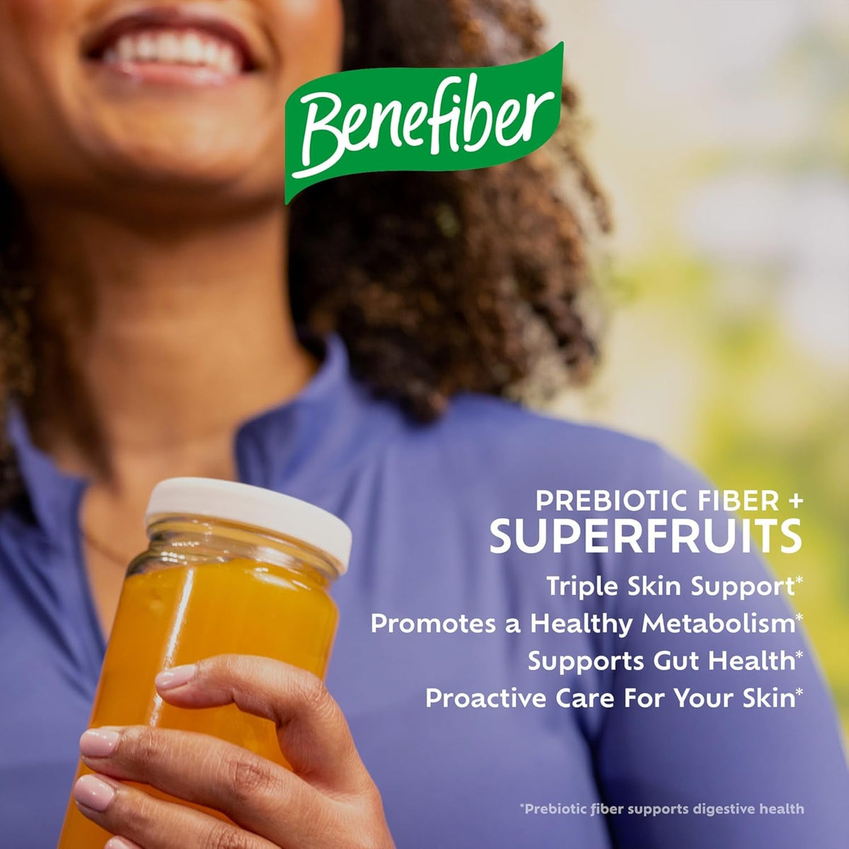 Benefiber Prebiotic GLP-1 Friendly Fiber + Superfruits Dietary Supplement, Strawberry Dragon Fruit Flavor, 8.8 Oz (250G)
