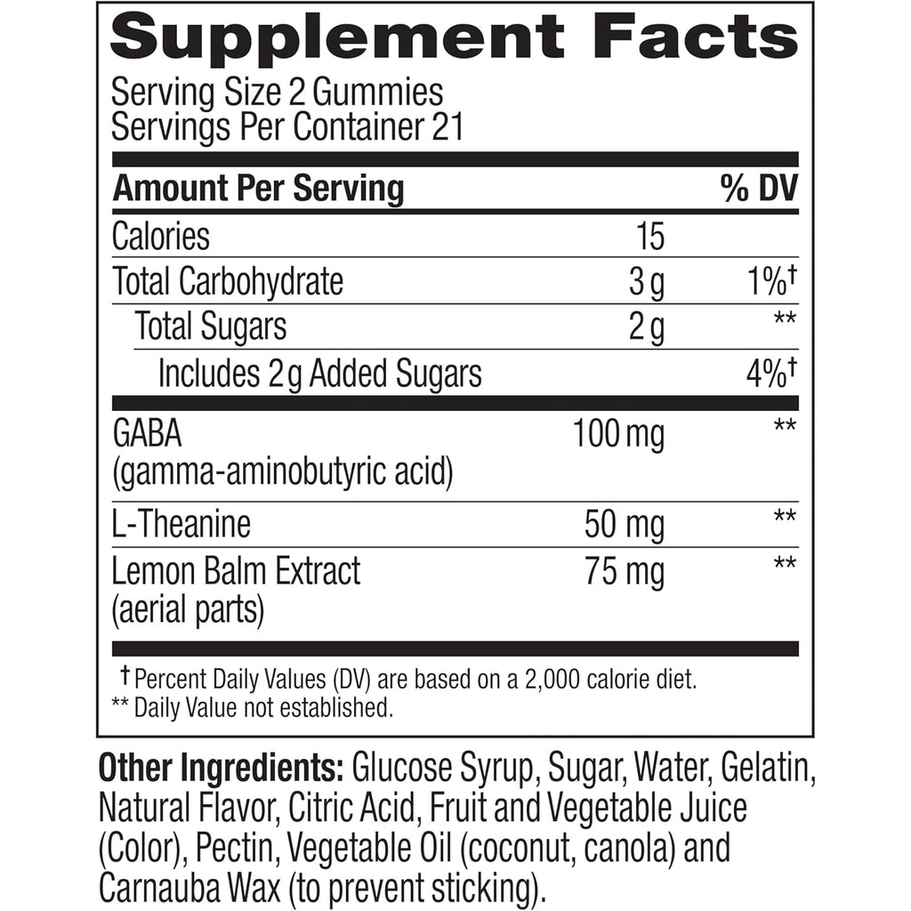OLLY Goodbye Stress Gummy, GABA, L-Theanine, Lemon Balm, Stress Relief Supplement, Berry - 42 Count