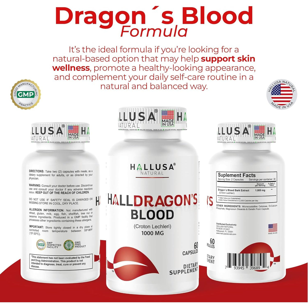 Dragon’S Blood Capsules 1000Mg, Croton Lechleri Extract (Sangre De Drago, Sangre De Grado) Natural Digestion Support, Skin Healing, Ulcers, Stomach Sensitivity, Scarring, Antioxidant Support, 60 Count
