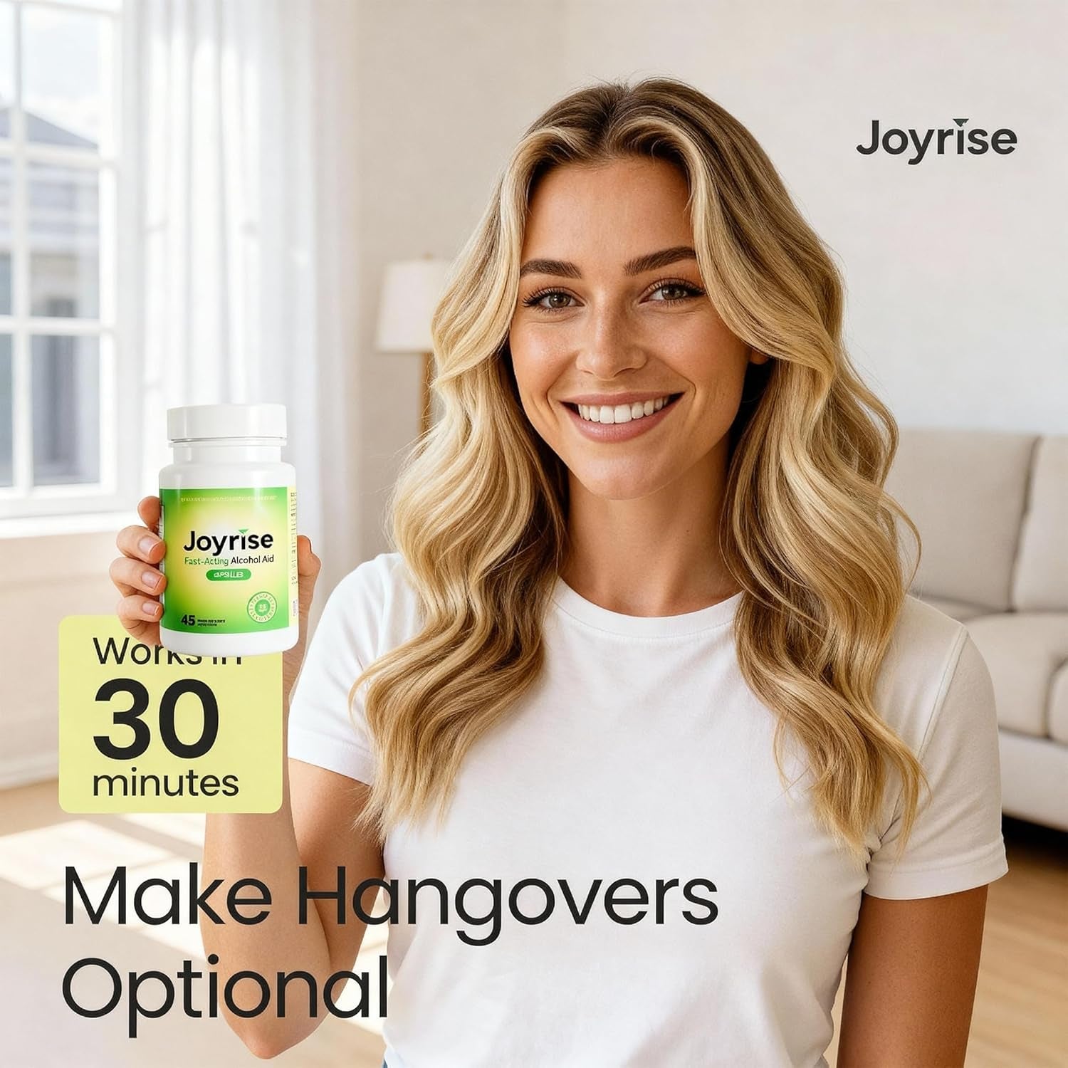 Joyrise® after Drinking Aid – Fast Acting Capsules with DHM – Alcohol Metabolism Support, Liver Health, Rapid Bioavailability & Body Replenishment – 45 Capsules (15 Servings)