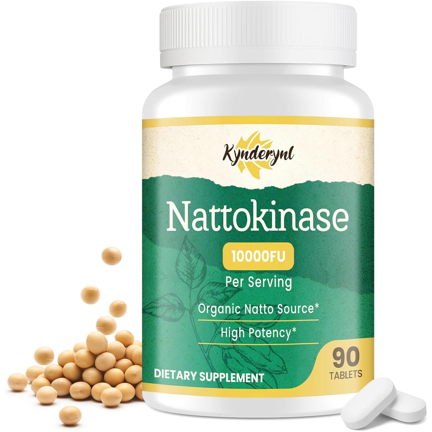 Nattokinase Supplement 10000FU – Organic Natto Enzyme 500Mg for Circulatory Wellness, Enteric-Coated Tablets Aiding Digestion & Assisting Absorption, Vegan, 90 Tablets (90-Day Supply)
