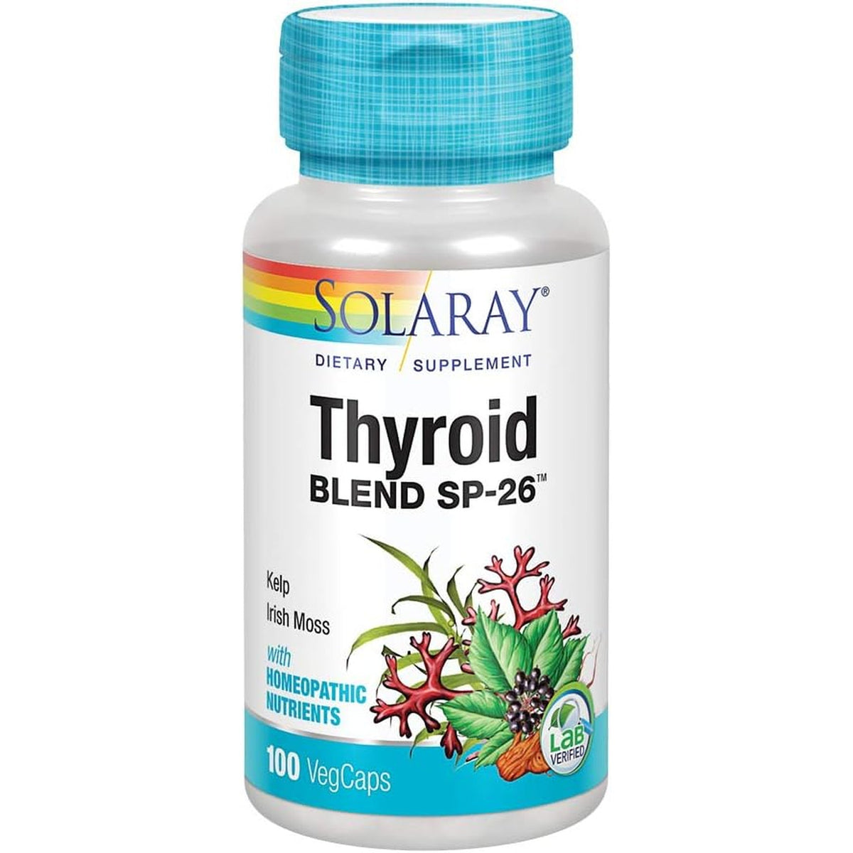 SOLARAY Thyroid Blend SP-26 | Herbal Blend W/Cell Salt Nutrients to Help Support Healthy Thyroid Function | Non-Gmo, Vegan | 100 Vegcaps