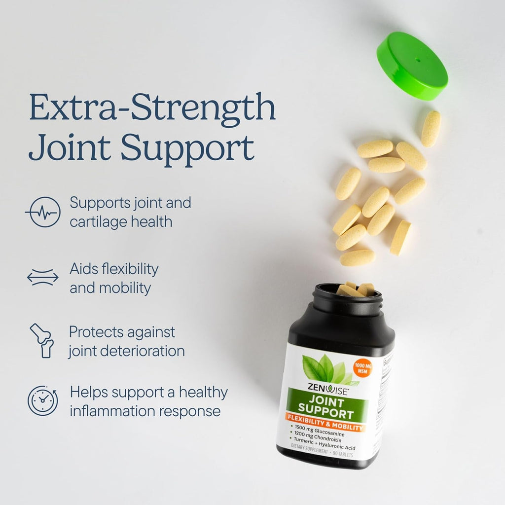 Zenwise Health Joint Support Supplement with Glucosamine Chondroitin MSM, Curcumin & Sulfate - Joint Health for Women & Men - Mobility & Flexibility Support for Knee, Cartilage & Bone - 180 Count