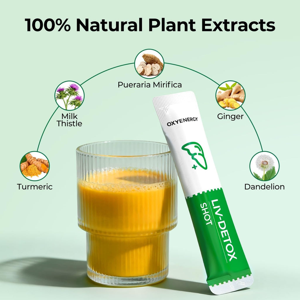 Oxyenergy Liver Cleanse Detox & Repair, Organic Milk Thistle Extract Liver Detox Supplement with Turmeric, Ginger, Dandelion, Support Liver Health & Digestion, Vegetarian, Gluten-Free, 30 Packs