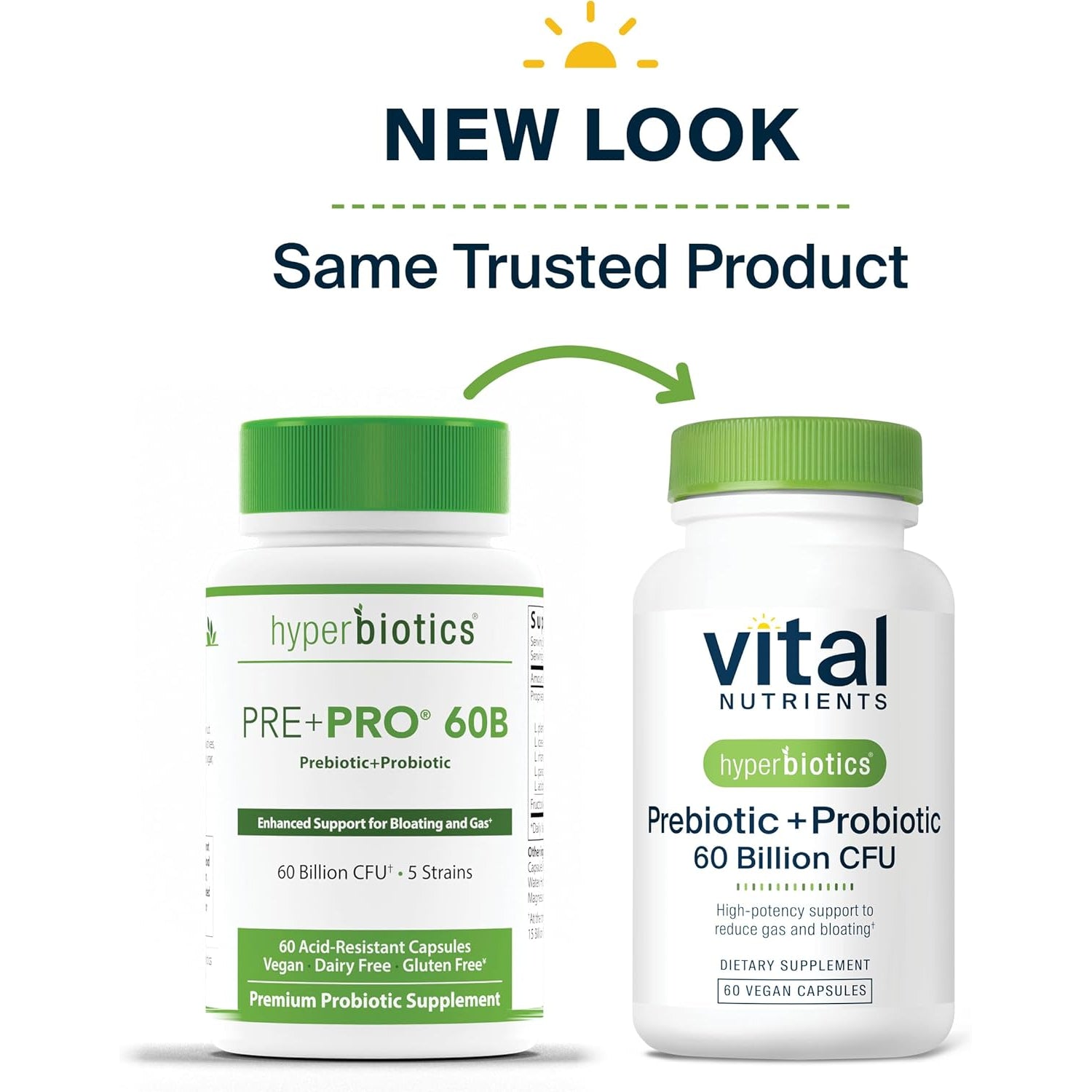 Hyperbiotics Vital Nutrients Prebiotic and Probiotic for Women and Men | 60 Billion CFU | Pre and Probiotics Supports Digestive Health, Constipation, Diarrhea, Gas & Bloating | 60 Vegan Capsules