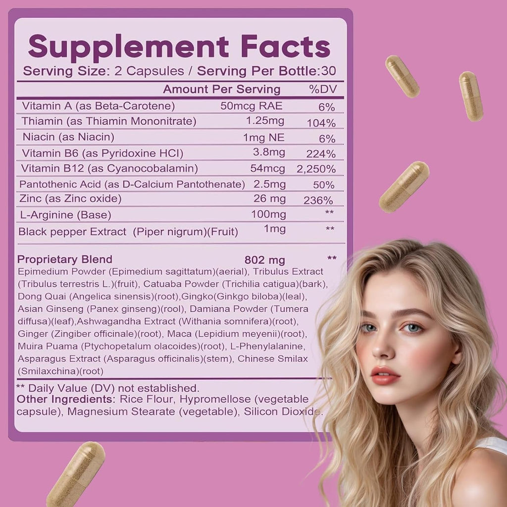 Hormone Balance for Women | Dietary Supplement, Supports Healthy Cortisol Levels & Stress Relief | Mood, Sleep, Energy | Ashwagandha, Ginseng, Maca | 60 Capsules