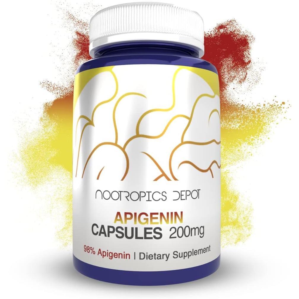 Nootropics Depot Apigenin Capsules | 200Mg | 30 Count | >98% Apigenin | Supports Healthy Stress Levels