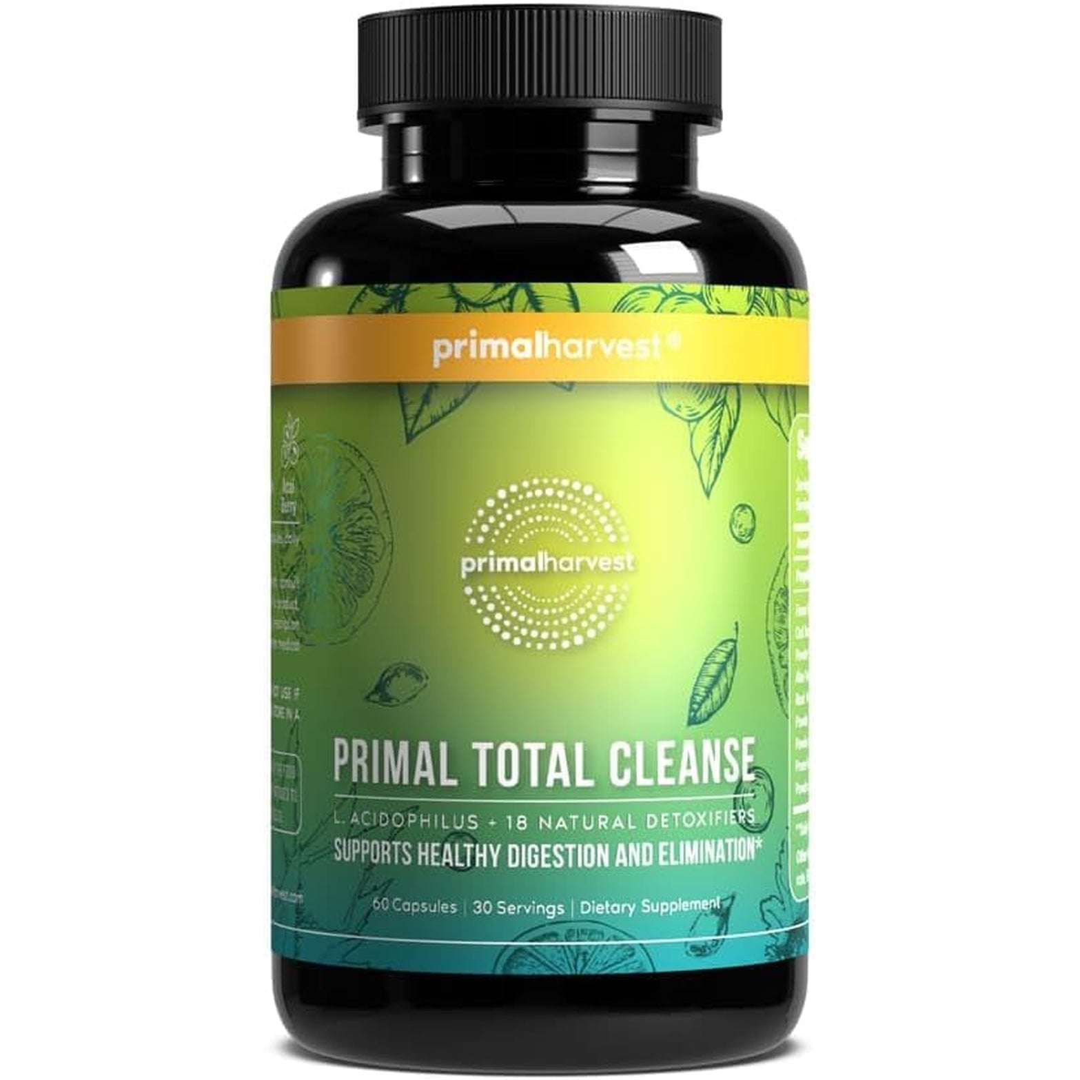 Primal Harvest Full Body Detox Cleanse, Liver,Kidney,Gut,Bowel,Intestinal, & Stomach Cleanse, 60 Count Bottle