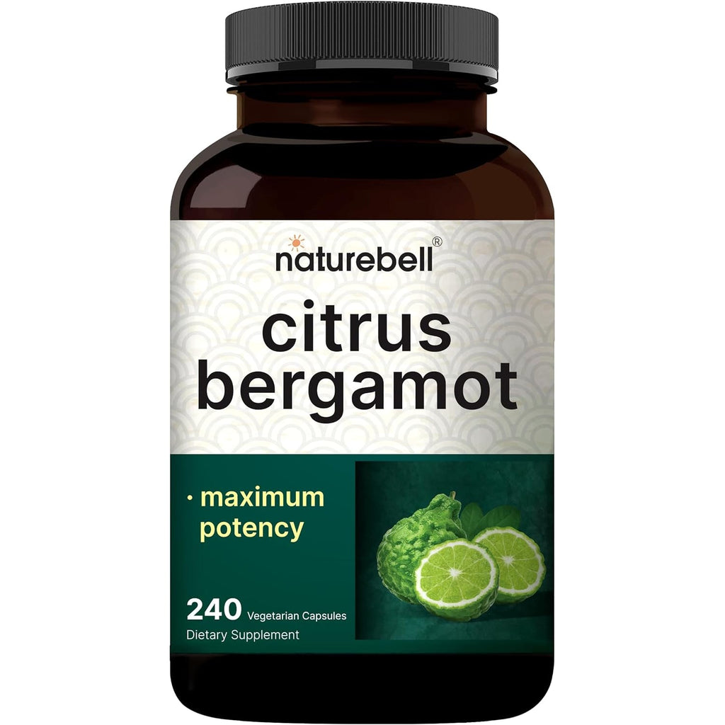 Naturebell Citrus Bergamot, 240 Vegetarian Capsules – Real Fruit Extract with Polyphenolic Flavanones – Non-Gmo, Cgmp Certified