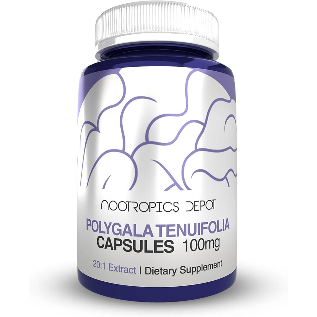 Nootropics Depot Polygala Tenuifolia Capsules | 100Mg | 90 Count | 20:1 Extract | Yuan Zhi | Promotes Cognitive Function, Learning and Memory | Supports Healthy Stress Levels | Adaptogen Supplement